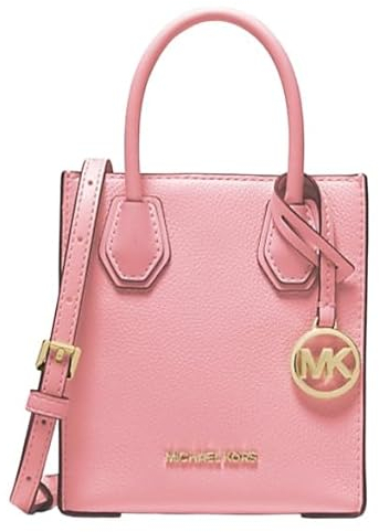 Michael Kors Mercer Umhängetasche aus genarbtem Leder, extra klein, Pink