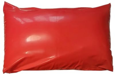 Latex-Gummi-Kissenbezug mit Reißverschluss (1 Stück), Latex-Gummi, wasserdichter Kissenschutz, 50,8 x 71,1 cm, für Latex-Bettlaken, Kleidung, Rot