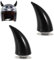 2 Stück Motorradhelm Hörner Motorrad Helm Horn mit Saugnapf Teufelshörner Helm-Dekoration Zubehör für Kinder und Erwachsene Schwarz