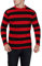 FASHIONISM Mens Long Sleeve Horizontal Black and Red Stripe T Shirt Unisex Crew Neck Striped Pull Over Halloween Party Wear Basic Tees Top