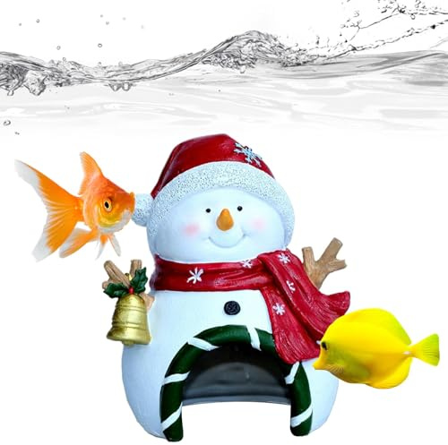 Aquarium Weihnachtsdeko | Cartoon Harz Aquarium Dekoration für Weihnachten - Dekorative Basis Multifunktional Stabil Weihnachtsschmuck für Aquarium