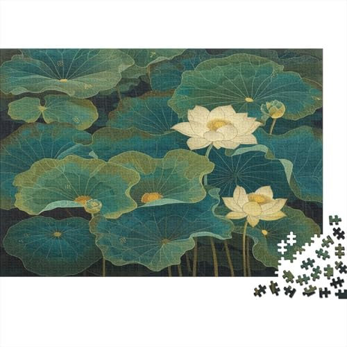 DVAPAHEVK Lotus 1000-Teile Puzzle für Erwachsene, Klassisches Puzzlespiel, 1000 Teile, 75x50cm, 1 Stück, Karton, Jigsaw, Mittelstufe, Rechteckig, 1 Set, 1000 Puzzleteile, 1 Box
