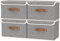 OUTBROS 4-Teilige Aufbewahrungsbox mit Griff, Kisten Aufbewahrung Mit Deckel, Kleiderschrank Organizer, Stoff Aufbewahrungswürfel, Lagerraum für Kleidung im Schlafzimmer, 44 x 29 x 30 cm, Grau