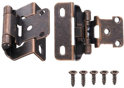 sourcing map 8 Pcs Cabinet Hinges for Kitchen Cabinet Door, 1/2 Overlay Partial Wrap Kitchen Cabinet Hinges, Self Closing Cabinet Hinge for Cabinet Doors Furniture, Oil Rubbed Bronze