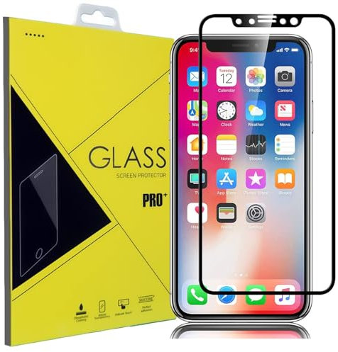 Tempered Glass [Full Coverage] iPhone 11 Pro, iPhone XS and iPhone X Case Friendly, 3D Touch Compatible for iPhone X/XS & iPhone 11 Pro (Black)