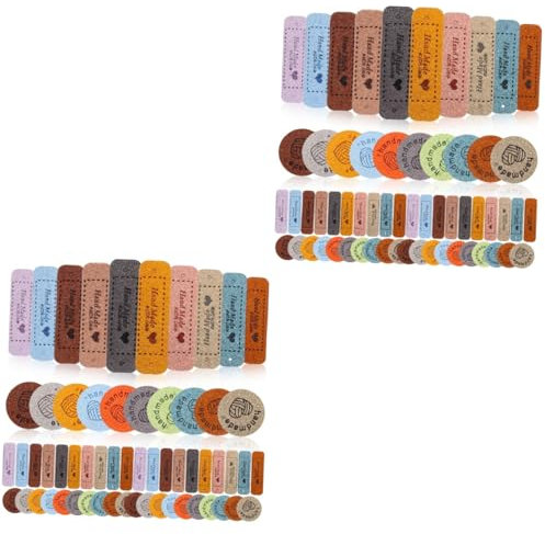 NUOBESTY 2 Sätze Etiketten Stich Häkelnadeln Pullover Reißzwecken Stifte Häkelbücher Stickmaschine Hut-Tags Steppdecken Heimwerken Gemacht Ornamente Aufkleber Schild Mikrofaser 60 Stück * 2
