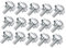 HOMSFOU 100-teiliges Schraubensortiment Rack-muttern Und Schrauben-kit Befestigungsschraube Für Serverschrank Verzinkte Quadratische Einsatzmuttern Käfigmuttern M5 * 16