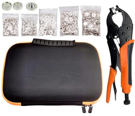 Kit d'outils de fermeture à pression robuste avec pince à anneau robuste Comprend des boutons pression et un sac de rangement Parfait pour la de tissu et les projets de vêtements