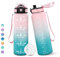 Motswedi Botella Agua, 1 litro Libre de BPA, Botella Agua Gimnasio, Con Marca de Tiempo, Botellas de Agua, Diseño de Cerradura a Prueba de Fugas, Botellas de Agua Para Niños para Deportes - Rosa&Cian