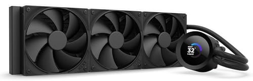 NZXT Kraken Plus 360 – AIO CPU Liquid Cooler – 360mm Radiator – 3 x F120P Fans – Customizable 1.54 Square LCD – AMD® AM5, AM4 – Intel® LGA 1851/1700, 1200/115X – Black