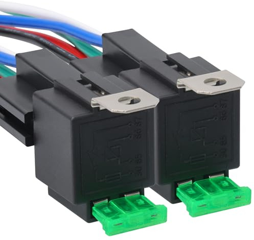 APIELE Schaltrelais, 12V Betriebsspannung ATO/ATC Flachsicherung 12V 30A 4-polige SPST-Relais für 12 AWG Hochleistungskabeln 2Stück