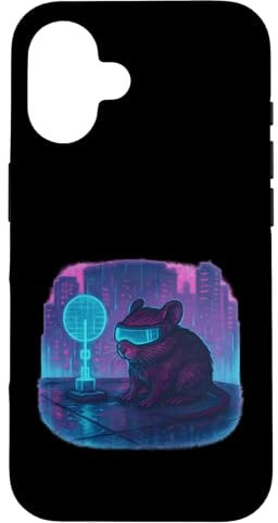 Cyberpunk Degu Runner Future City Hülle für iPhone 16