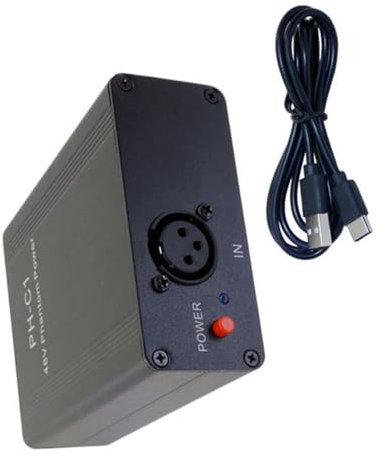 TAZIZI Ricaricabile 48 V Phantoms Potenza Microfoni Condensatore di Potenza Antiurto Alloggiamento In Metallo Alta Sensibilità Per Studio Esterno Uso Mobile Suono Chiaro Interviste Microfoni