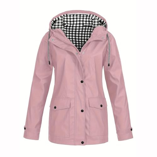 MOKBAY Veste De Pluie Femme Court Manteau De Pluie De Pluie Manteau a Capuche Veste Sport avec Poches