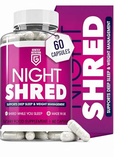 Night Shreds Sleep Support Fat Burner & Natural Weight Balance Supplement - Natural Night Time Supplement - Supports Relaxation, Restful Nights & Weight Loss, 60 Capsules, UK Made – Vegan Friendly
