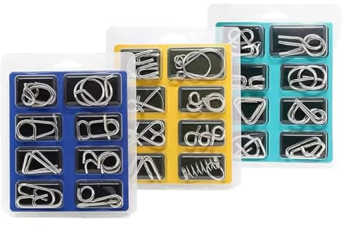 24-teiliges Metall-Denkspiel-Spielzeug, Physik-Denkspiele aus Metall, Ring-Lernspielzeug, für Kinder, Erwachsene und Puzzle-Fans