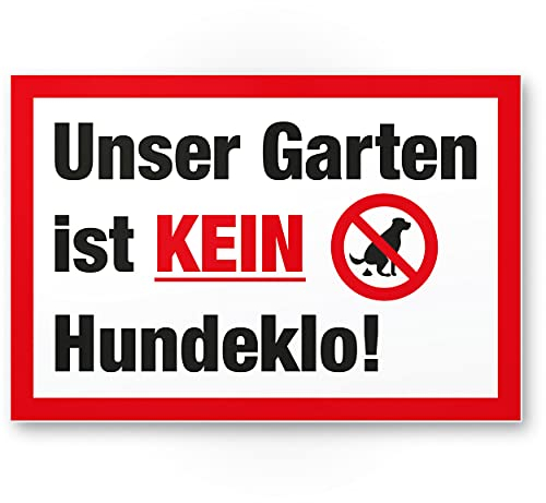 Komma Security Garten Kein Hundeklo Keine Hundetoilette - Schild Hunde kacken verboten - Verbotsschild Hundeverbotsschild Verbot Hundeklo Hundekot Hundehaufen Hundekacke