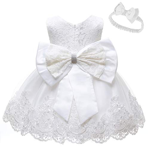 LZH Abiti da Battesimo per Le Neonate Principessa Abito da Sposa per Bambini Festa di Compleanno Abiti