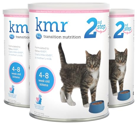 Pet-Ag KMR 2nd Step Kitten Weaning Food - 14 oz, Pack of 3 - Powdered Kitten Weaning Formula with DHA, Natural Milk Protein, Vitamins & Minerals for Kittens 4-8 Weeks Old - Easy to Digest