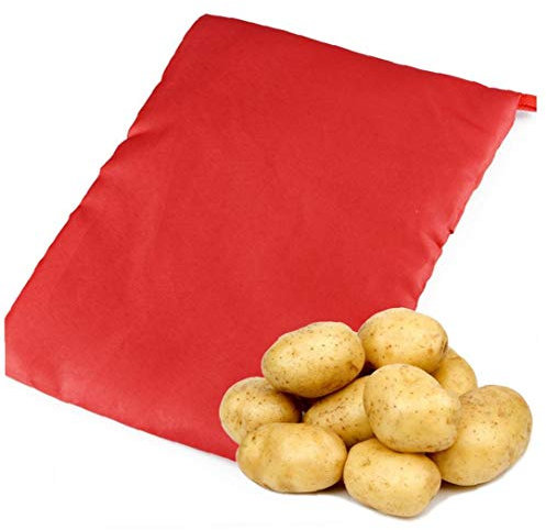 Lankater Pommes de Terre Express Four à Micro-Pommes de Terre Sac Rouge, Cuisson Sac Lavable et réutilisable en 4 Minutes Four Sac