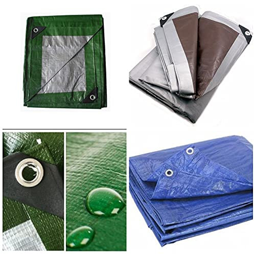 Lona resistente – Cubierta profesional impermeable – Lona de suelo grande – 3 niveles de grosor y opciones de color – Lona grande con ojales reforzados – Lona impermeable multiusos, Azul 75 gm²., 6