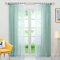 Delien Voile Gardine mit Farbverlauf Design transparenter Vorhang mit Kräuselband Wohnzimmer Fensterschals (2 Stück, je 225x140cm), grün