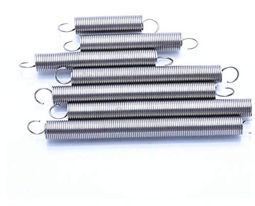 Resorte de tensión galvanizado de doble vuelta, diámetro del alambre 2 mm, diámetro exterior 16 mm, longitud de 50 a 332 mm, resorte de zinc blanco-2 * 16 * 240