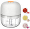 Hachoir électrique à ail - Mini hachoir portable - 250 ml - Hachoir à oignons - Mélangeur à légumes - Robot alimentaire sans fil pour gingembre, piment, fruits, viande, etc