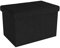 INTIRILIFE Faltbare Sitzbank 49x30x30 cm in Piano SCHWARZ - Sitzwürfel mit Deckel und Stauraum aus Stoff mit Mulden - Sitzcube Fußablage klappbare Aufbewahrungsbox Truhe Sitzhocker