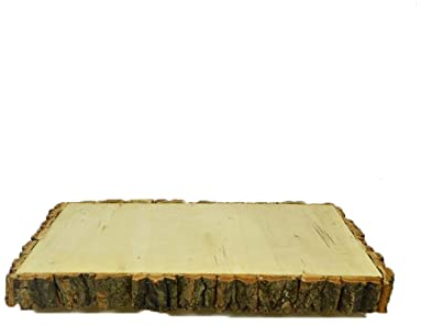 Base Tronco Albero in Legno Naturale Rettangolare 42x28 cm h.6 cm pedana per Decorazioni Pallet Vassoio Centrotavola Presentazione Aperitivo Salumi Bar Pub Ristorante
