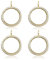 WANDIC Strass Foto Charms, 4 Stück Gold Runde Memory Medaillon Anhänger Braut Hochzeit Bouquet Charms Für Foto Oder Dekoration, 30 mm
