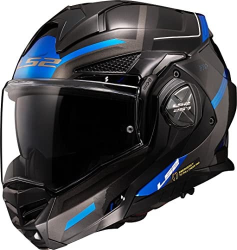 LS2, Klapphelm Motorrad ADVANT X SPECTRUM Black Titanium Blue, XXL