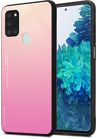 RankOne Gradient Glitter Handy Hülle für Samsung Galaxy A21s (6.5 Inches), Dünne Schlanke Schutzhülle - 1