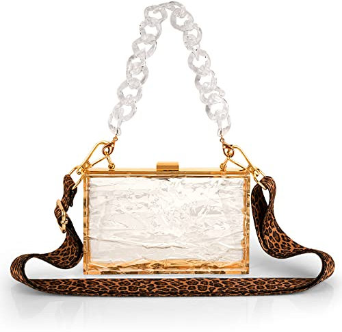 DODAMOUR Transparente Acryl-Umhängetasche, durchsichtige Umhängetasche, Clutch, Damen-Abend-Clutch, Transparent