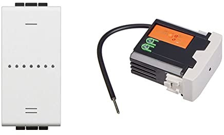 Bticino N4411C Livinglight Interruttore Dimmer, Bianco & N4531C Livinglight Modulo per Presa Connesso, Bianco