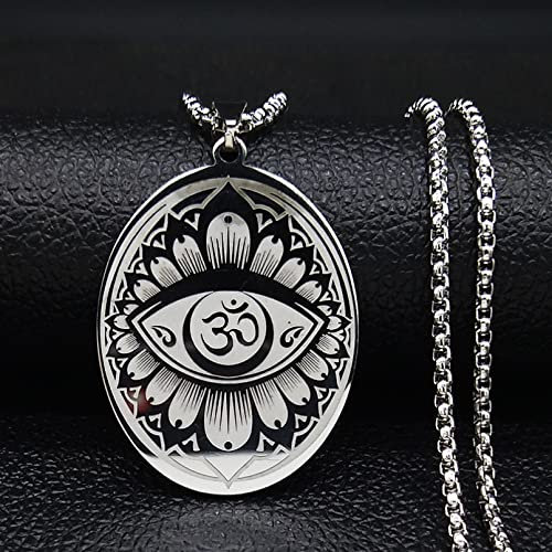 Halskette Anhänger Lotus Mala Halsketten Silber Farbe Indische Yoga Mandala Halskette Schmuck während Frauen Schmuck Geburtstagsgeschenke für Frauen Männer