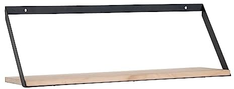 House Nordic Wandregal aus Stahl und Kiefer, 55 x 14 x 18 cm