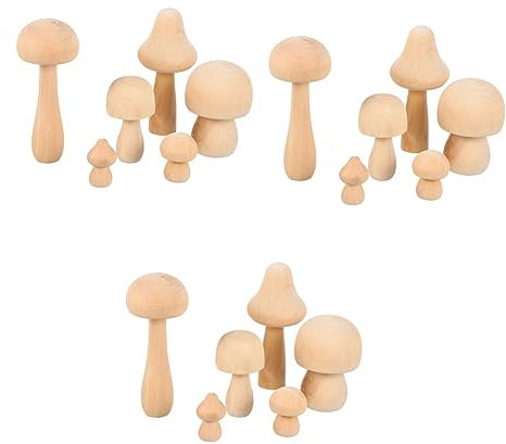 EXCEART 18 Stk Pilzspielzeug Aus Holz Pilzdekor Unfertige Holzpilze Hocker Kleine Pilzstatue Zeichnen Selber Machen -party-dekorationen Unfertiger Mini Kind