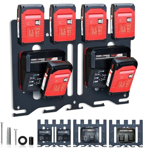 TOPOWN Supporto da parete 3 in 1 Pro per caricabatterie Einhell e batteria da 18 V, per Power X-Change Charger, Twincharger, Fast Charger, Boostcharger