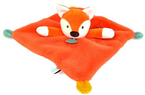 Baby Nat' - Doudou Balthazar Le Renard Orange - Doudou Plat Bébé Naissance et Premiers Mois - Peluche Bébé Douce et Facile à Attraper - Compagnon Jour et Nuit - Idée Cadeau Naissance - BN6020