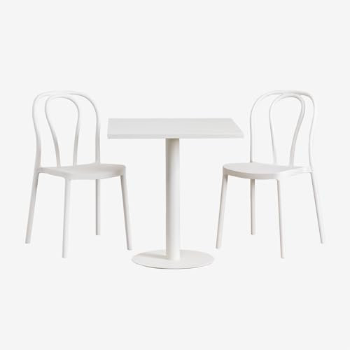 SKLUM Outdoor-Set mit quadratischem Tisch 70 x 70 cm und 2 Stühle Mizzi -