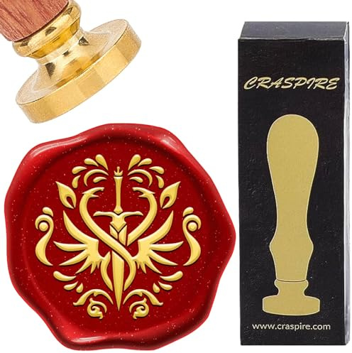 craspire Schwert-Wachs-Siegelstempel, Retro-Drachen-Vintage-Muster, Siegellack-Stempel, 25 mm, Abnehmbarer Messingkopf Mit Palisandergriff Für DIY-Scrapbooking, Einladungen, Geschenkpapier, Umschläge