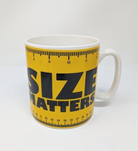 JRose Collections Size Matters Giant Mug - Extra Large Novelty Ceramic Coffee and Tea Cup - Jumbo Mug for The Ultimate Caffeine Fix JR5095