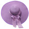 Yeuyyben Chapeau de soleil pliable à large bord pour femme - Chapeau de plage avec nœud - Chapeau de paille - Chapeau de voyage, b-violet, taille unique