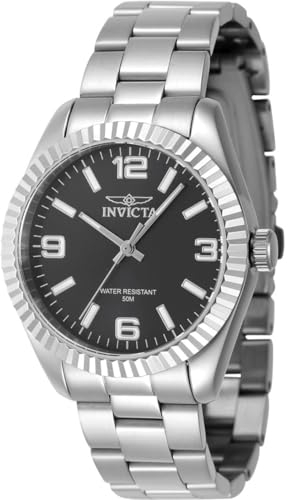 Invicta Specialty 47463 Damen Uhr - Wasserdicht - Analog - Quarzuhrwerk - Edelstahl mit schwarzen zifferblat - 36mm