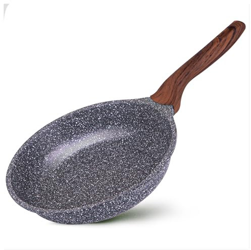 La Moustache - Sartén Antiadherente【26 cm】de Aluminio Fundido sin PFOA, Apta para Inducción y Todas las Cocinas, Mango Ergonómico y Antiquemaduras de Baquelita | Incluye E-Book con Recetas (Amalfi)