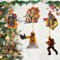 TECHEEL 6 Stück Feuerwehrmann Weihnachtsschmuck,Feuerwehrmann Weihnachten Deko Anhänger Weihnachtsbaum Feuerwehrmann Acryl Ornamente Weihnachtsbaum Anhänger für Wandfenster, Weihnachten Dekorationen