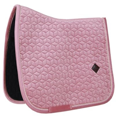 Tapis de selle COB - Vieux rose - Velours - Dressage
