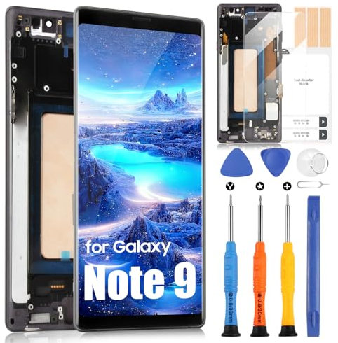 ARSSLY Pantalla LCD para Samsung Galaxy Note 9, pantalla para Galaxy Note9 N960F N960U LCD Display Touch Screen Assembly con kit de reparación (6,4, negro con marco, TFT)