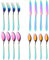 16PCS Set di posate, TIE-DailyNec Set di stoviglie in acciaio inox di alta qualità per 4 persone, set di posate con superficie lucida a specchio, lavabile in lavastoviglie (Colorate)